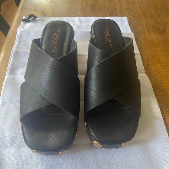 Charlotte Stone Amos Black Studded Sandal - Picture 3 of 5